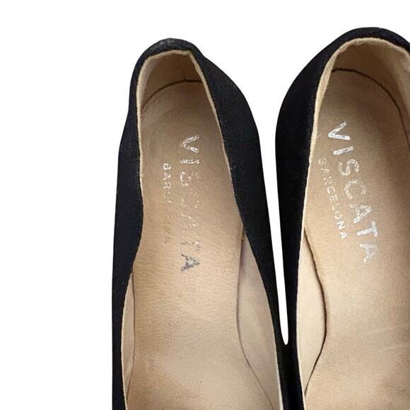 Viscata Black Marquesa Canvas Espadrille Wedge Heels 40/9 - Picture 6 of 7